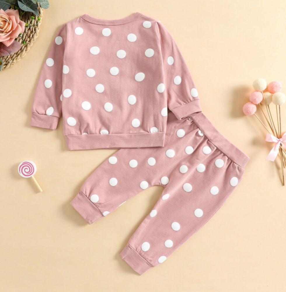 Pink Polk-a-dot Tracksuit