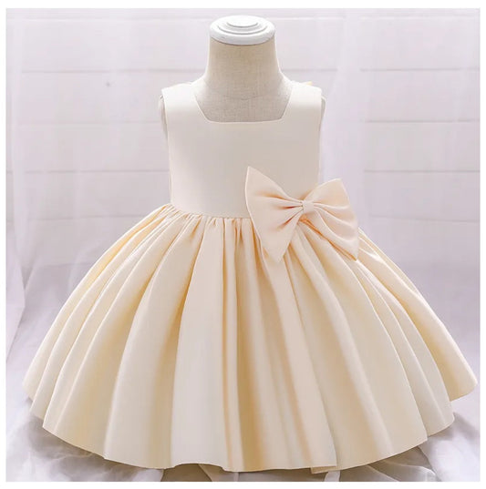 Cream Special Occasions Dress with Big Bow (Clip on)