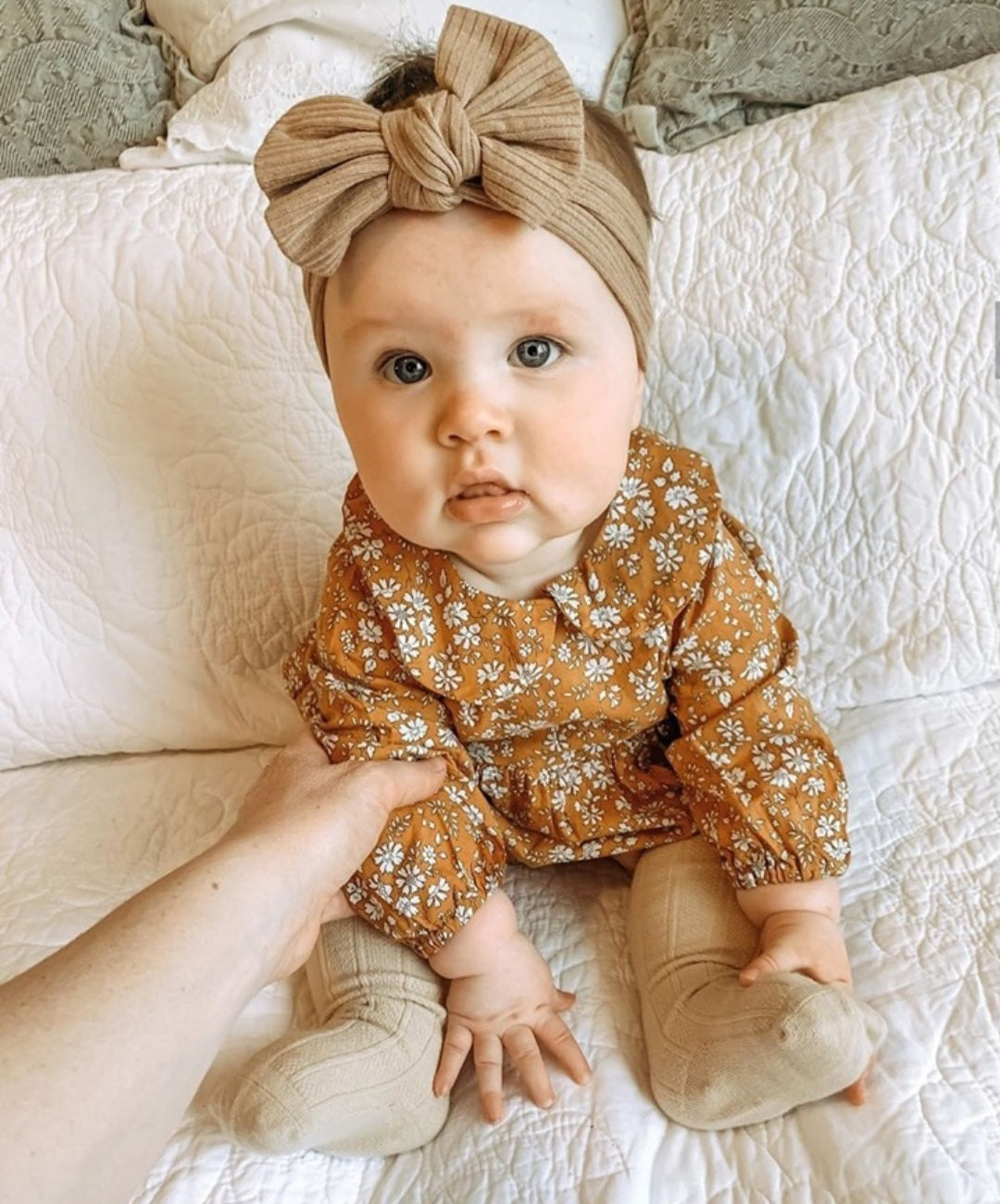 Mustard Floral Balloon Romper