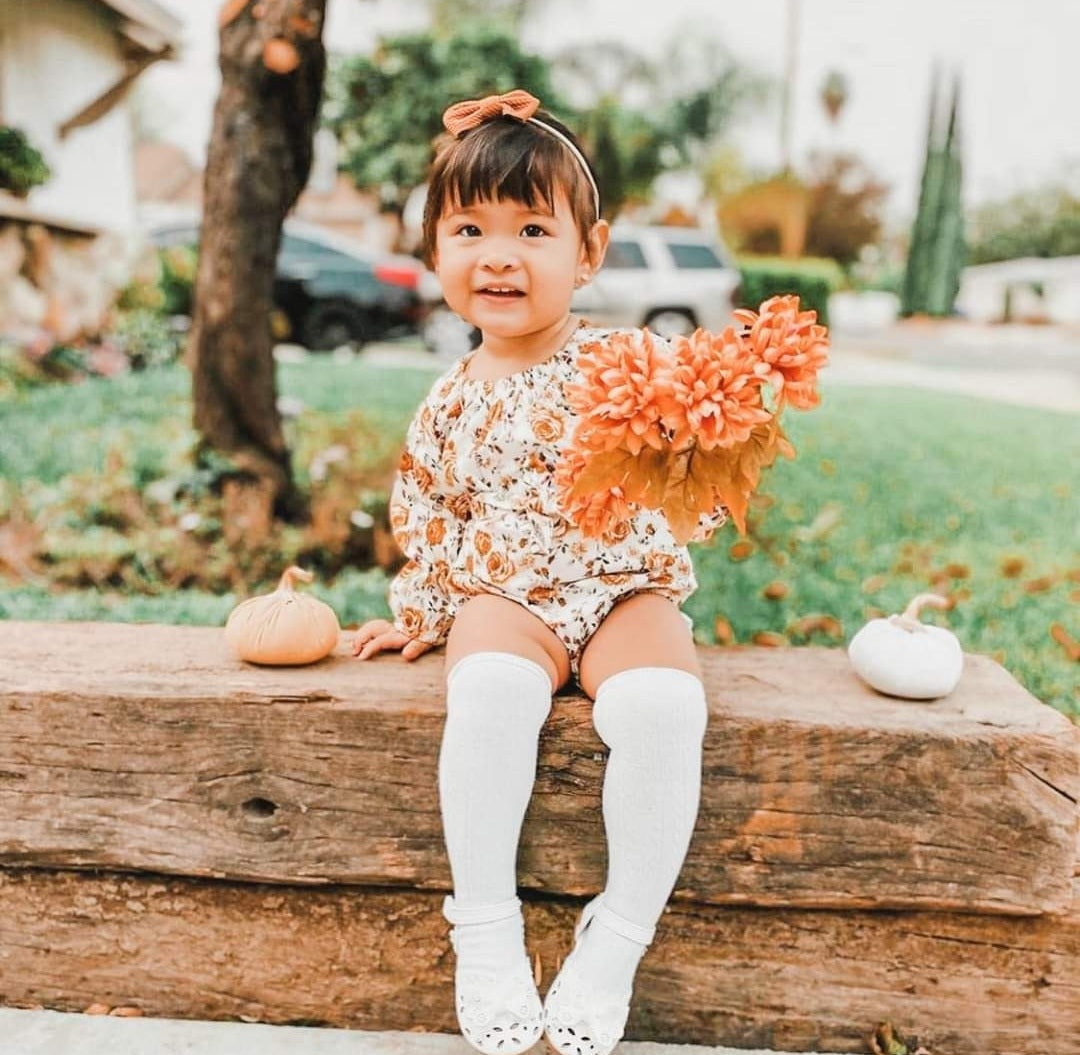 Vintage Petite Floral Balloon Romper and Headband