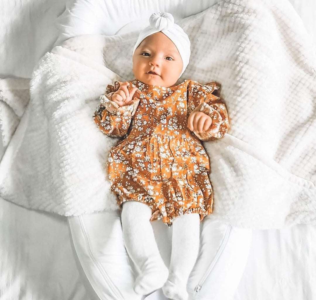 Mustard Floral Balloon Romper