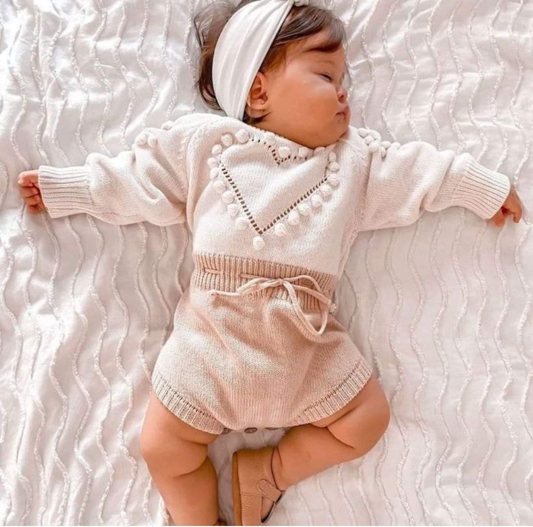 Luxury Knitted Romper Neutral Nude