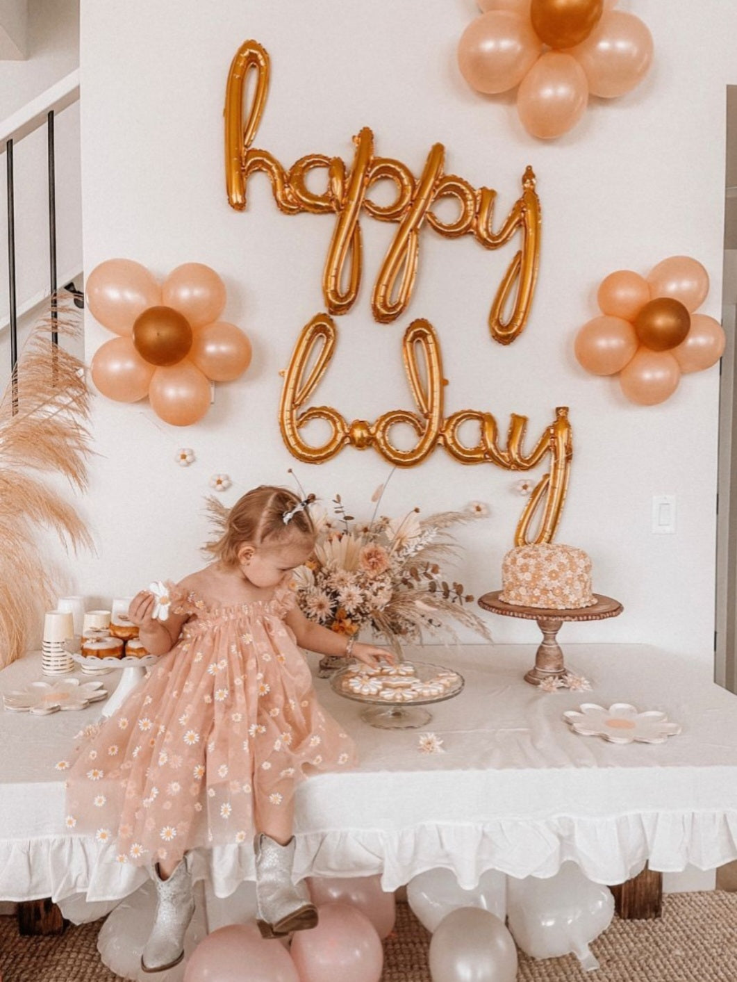 Dusty Pink Daisy Dress 100091