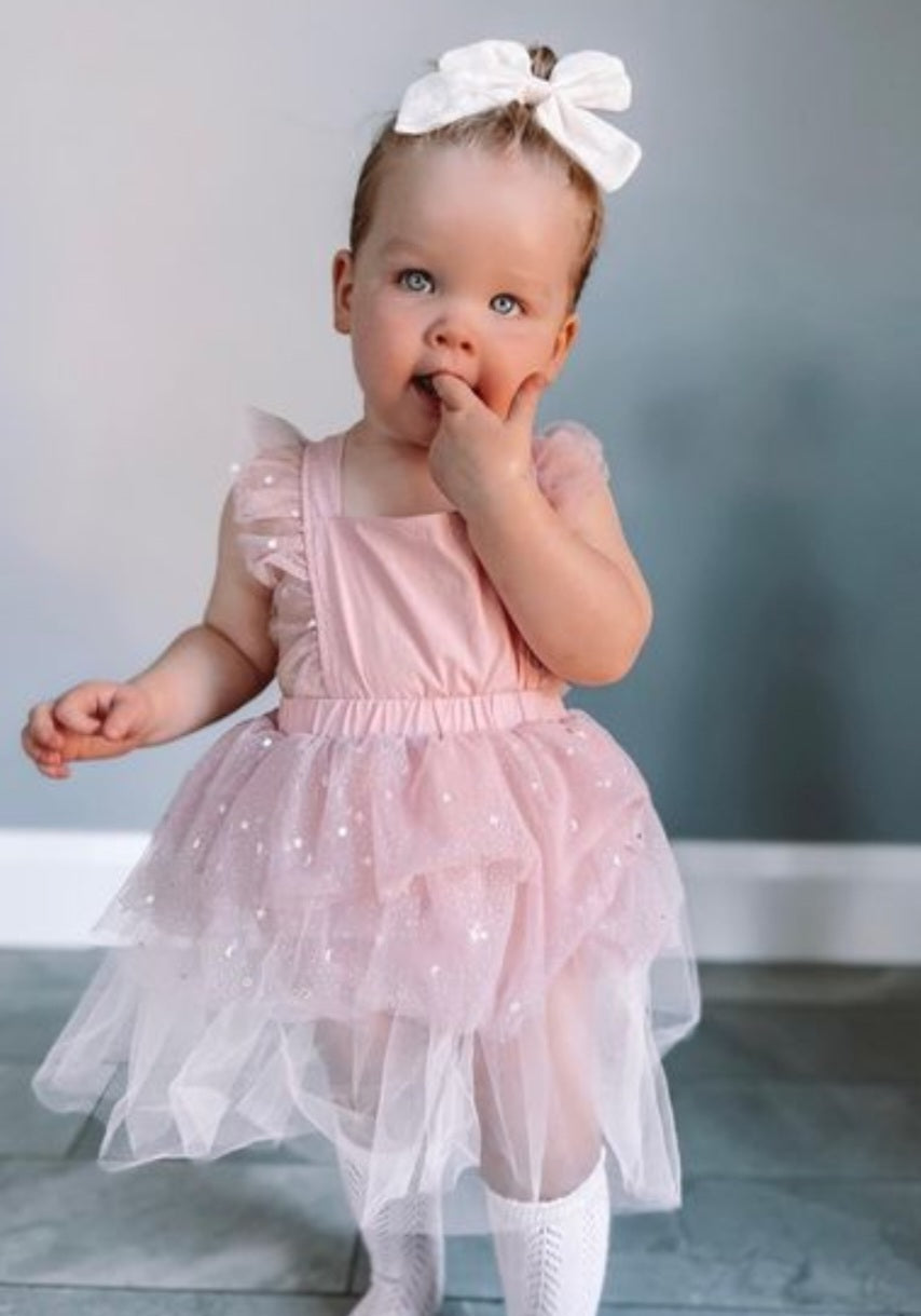 Dusty Pink Lace Romper 