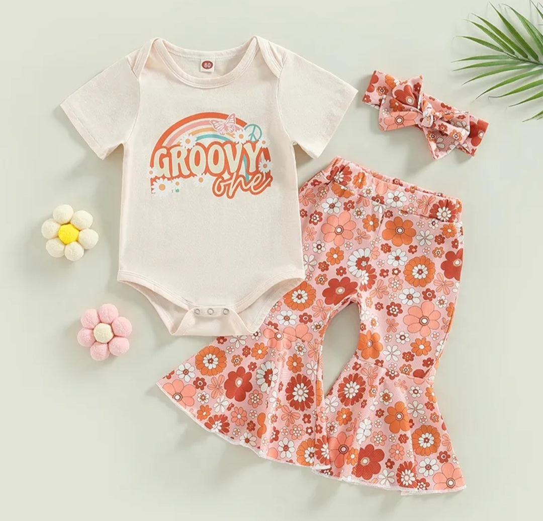 Groovy One Romper and Floral Bellbottoms 1001171