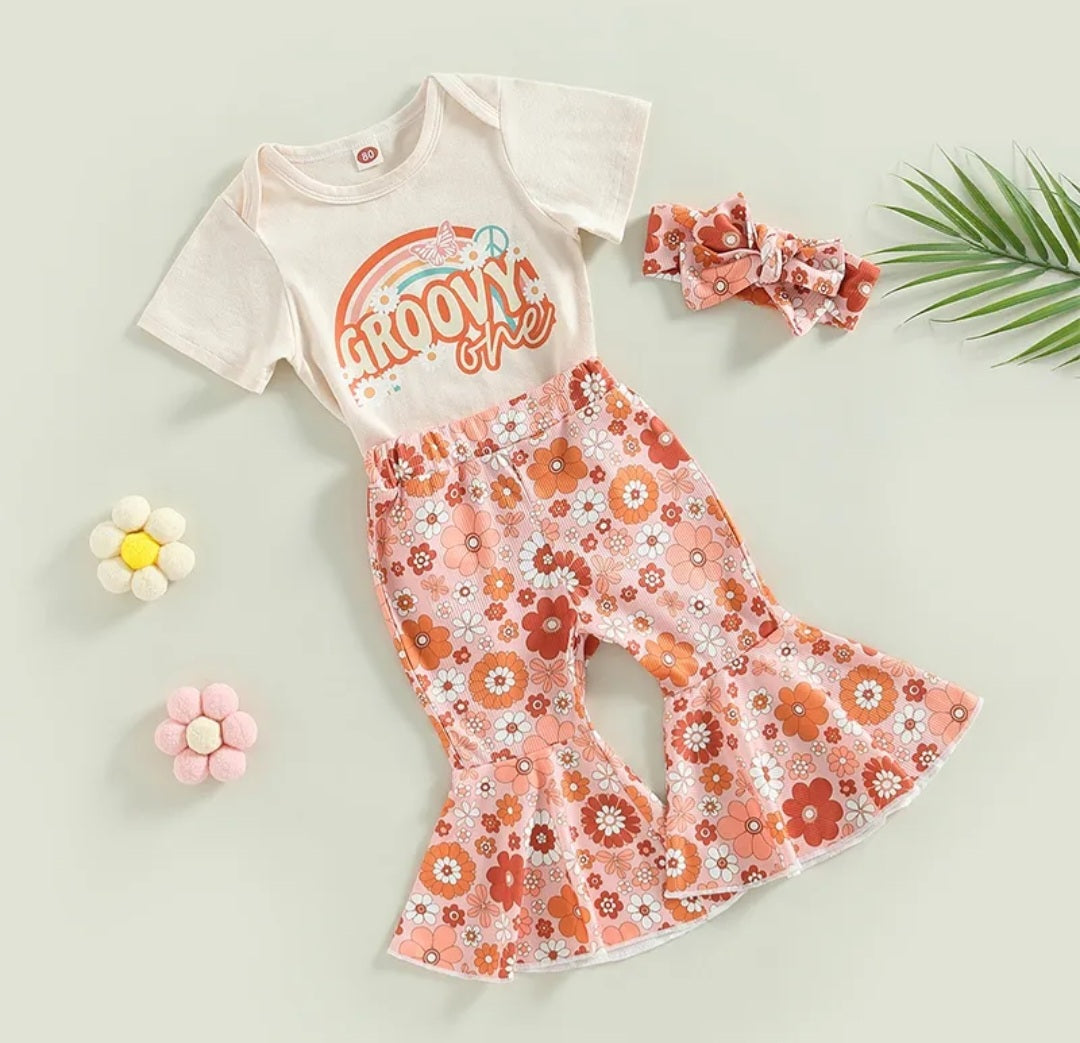Groovy One Romper and Floral Bellbottoms 1001171