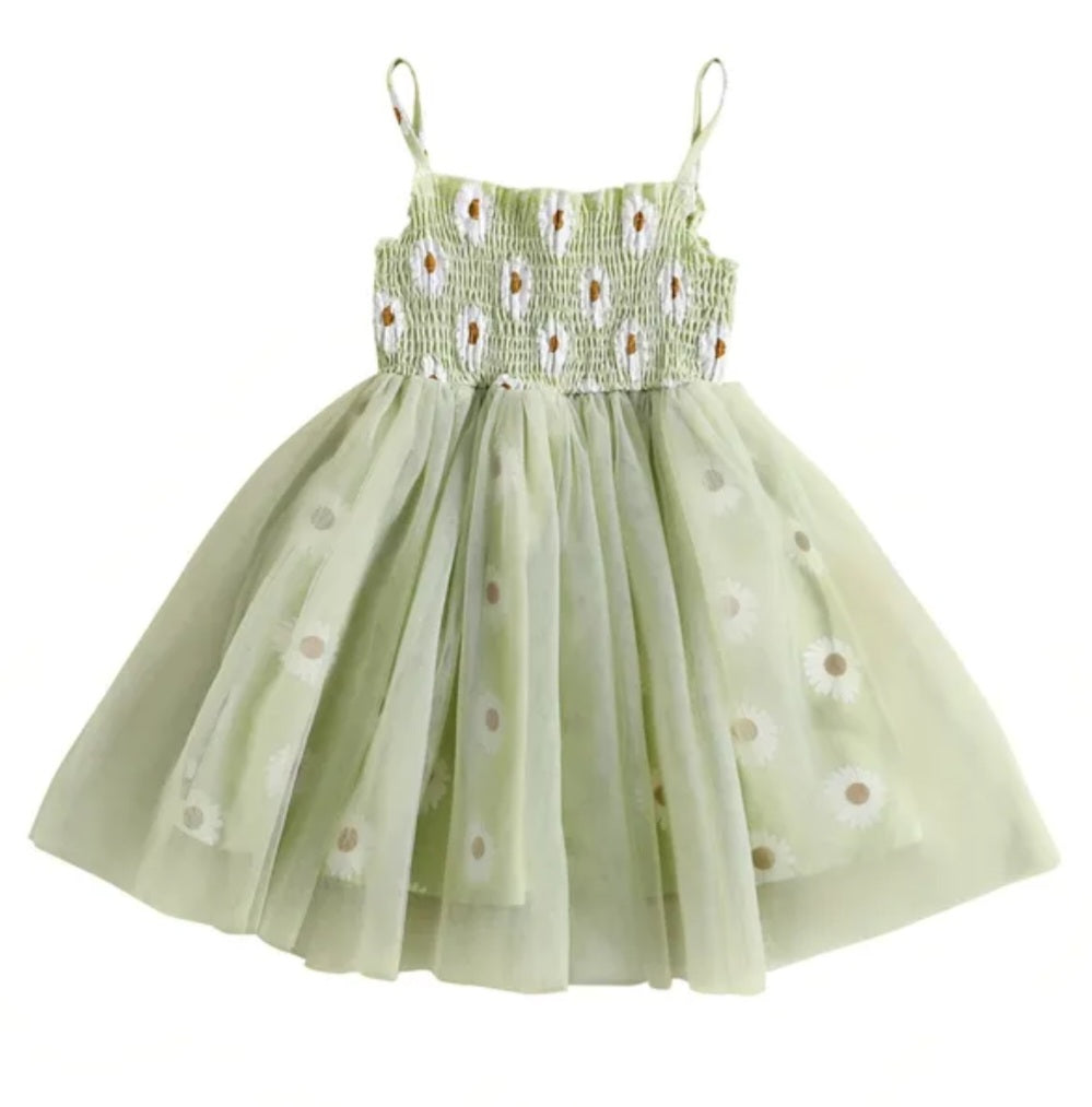 Pistachio Daisy Strappy Dress