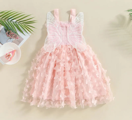 Pink Lace Butterfly Dress