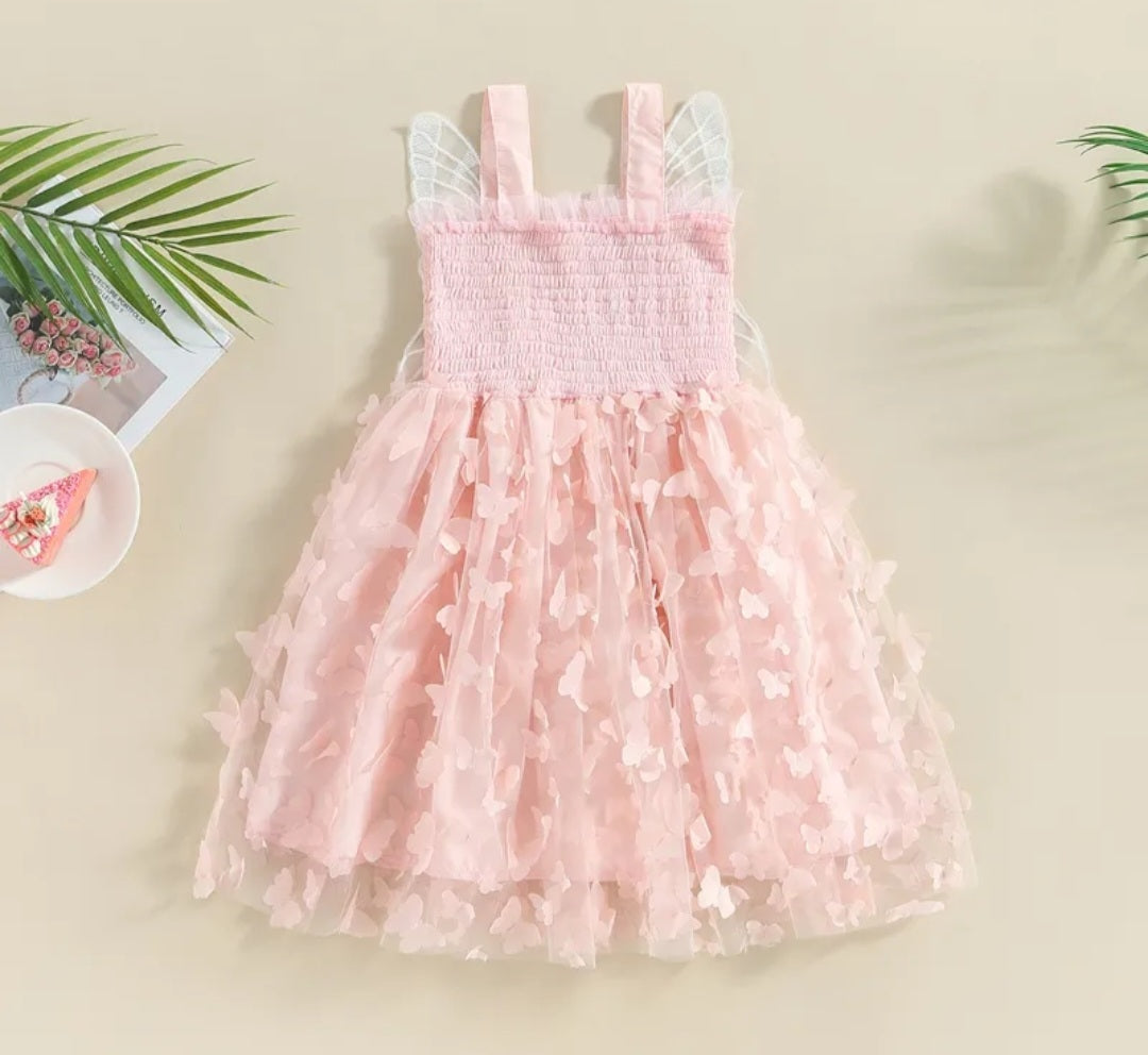 Pink Lace Butterfly Dress