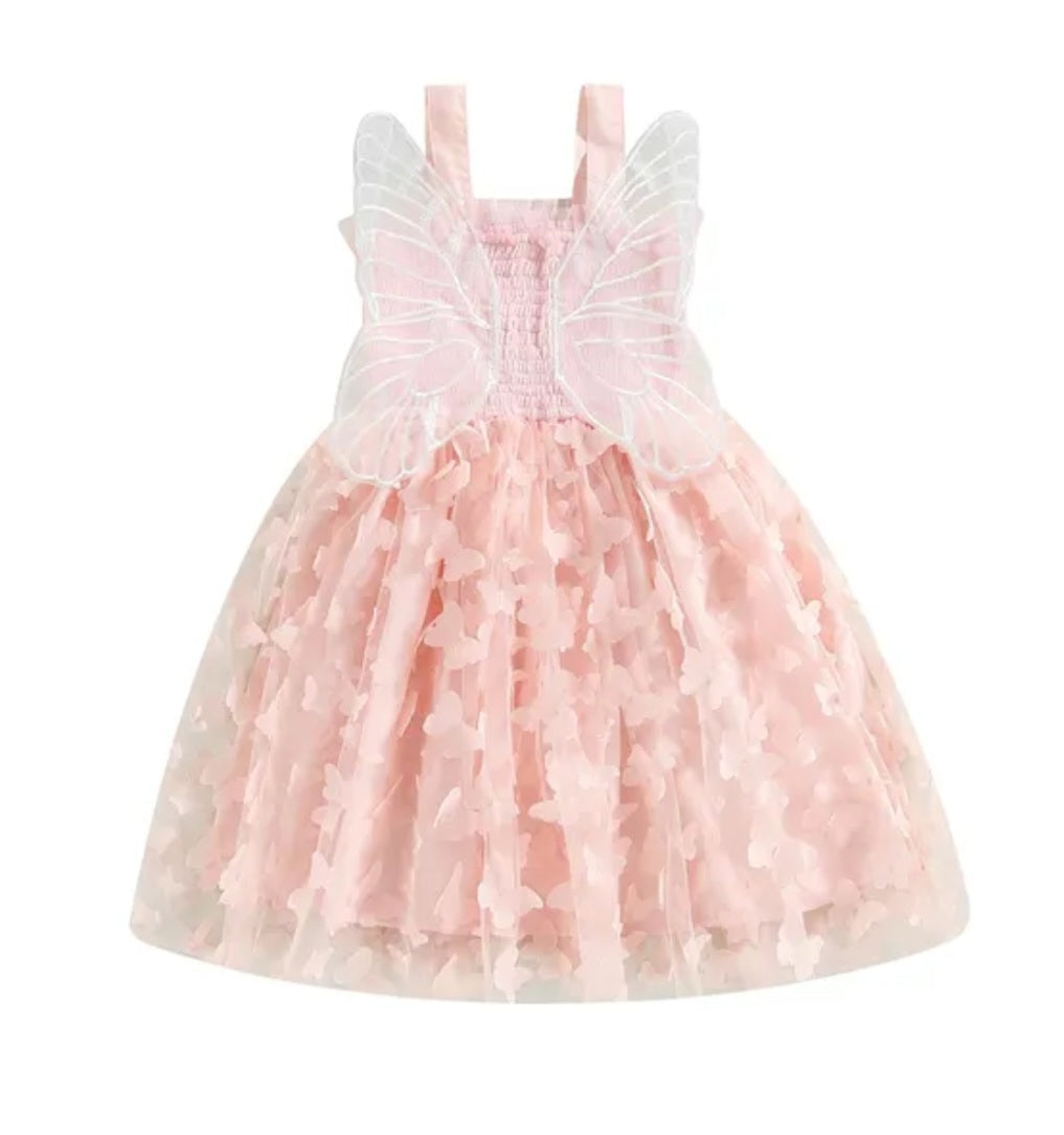 Pink Lace Butterfly Dress