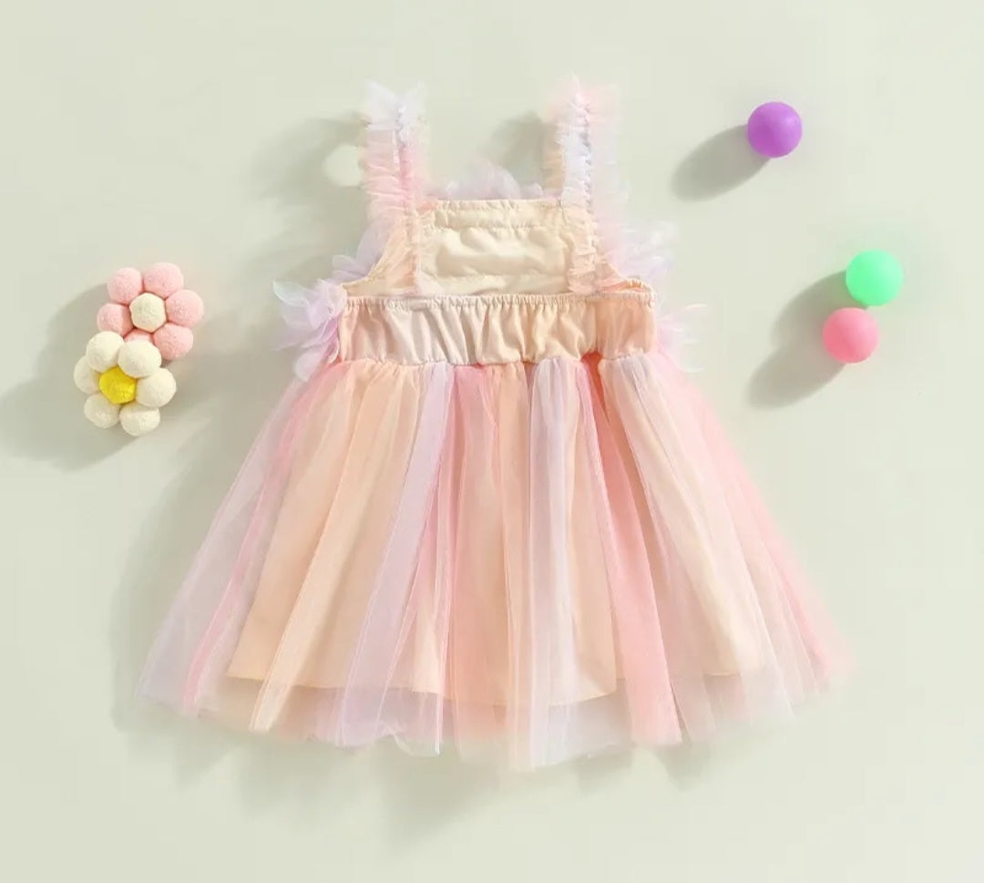 Floral Rainbow Tulle Dress