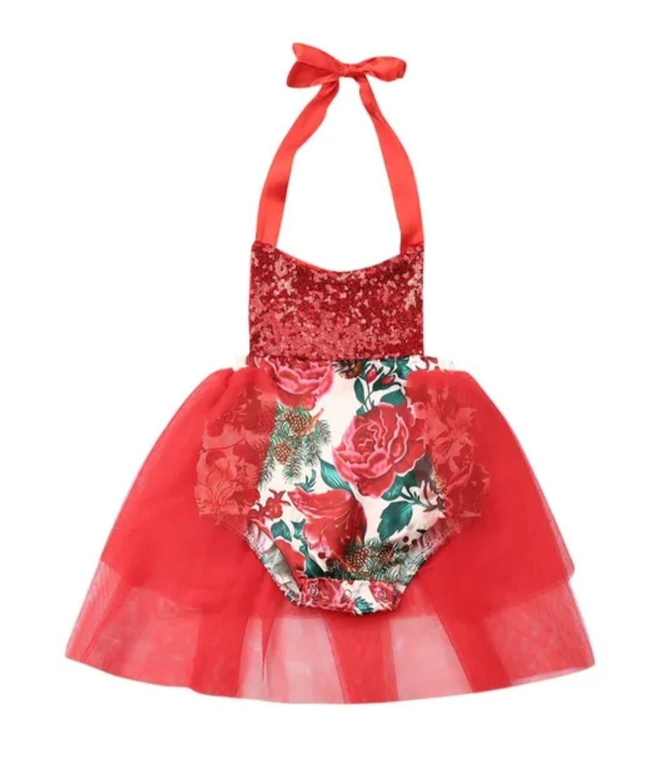 Red Rose Romantic Tutu Romper