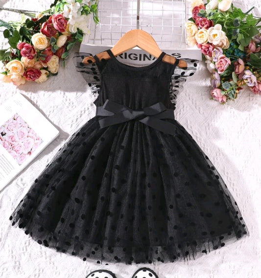 Black Polka Special Occasions Dress