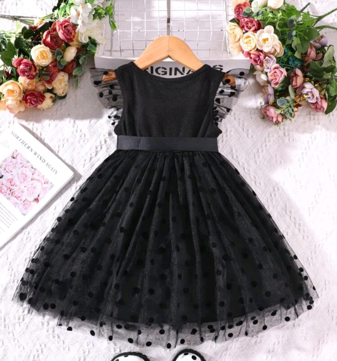 Black Polka Special Occasions Dress 100048