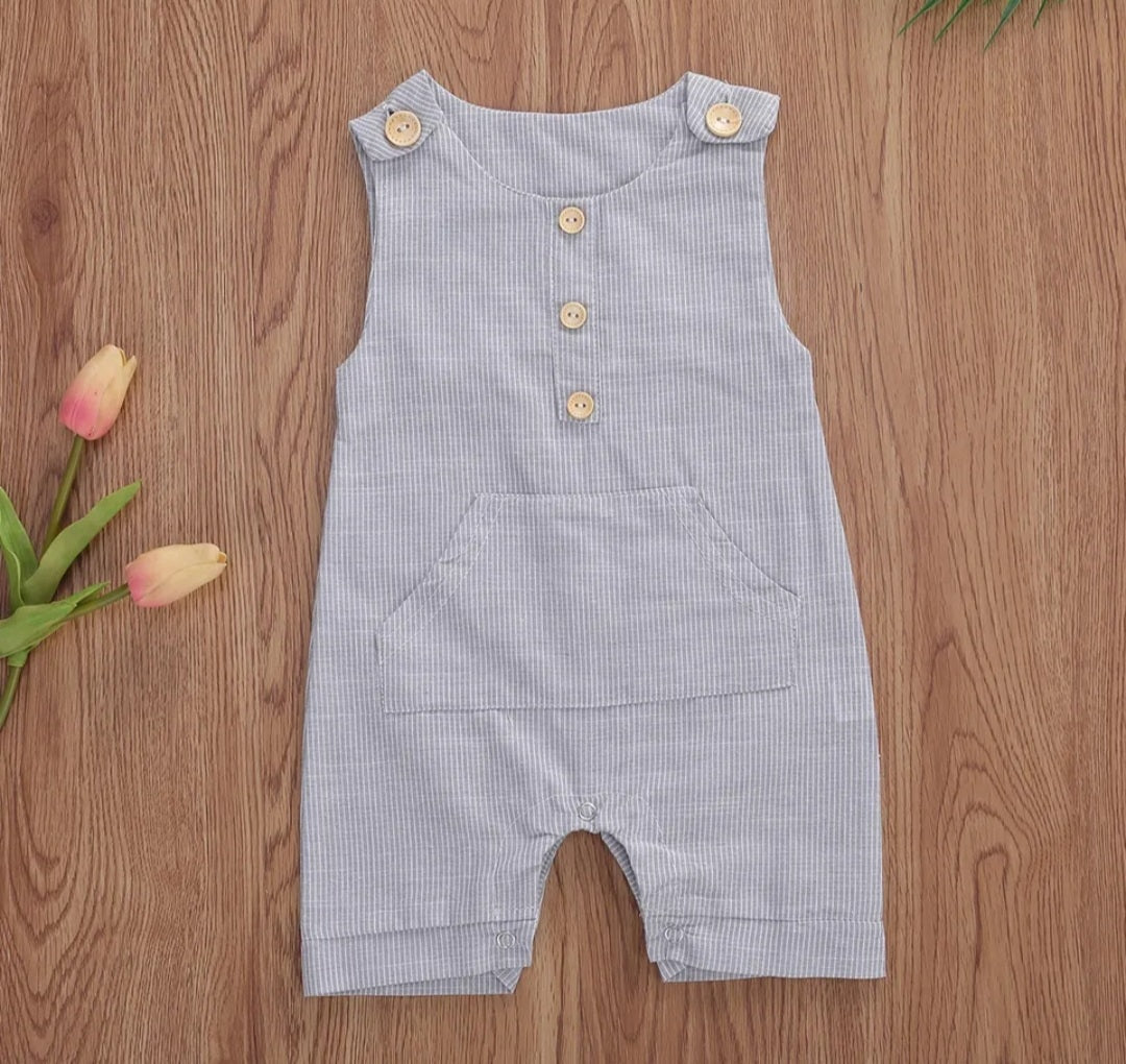 Casual Wear Boys Gray Jumpsuit 