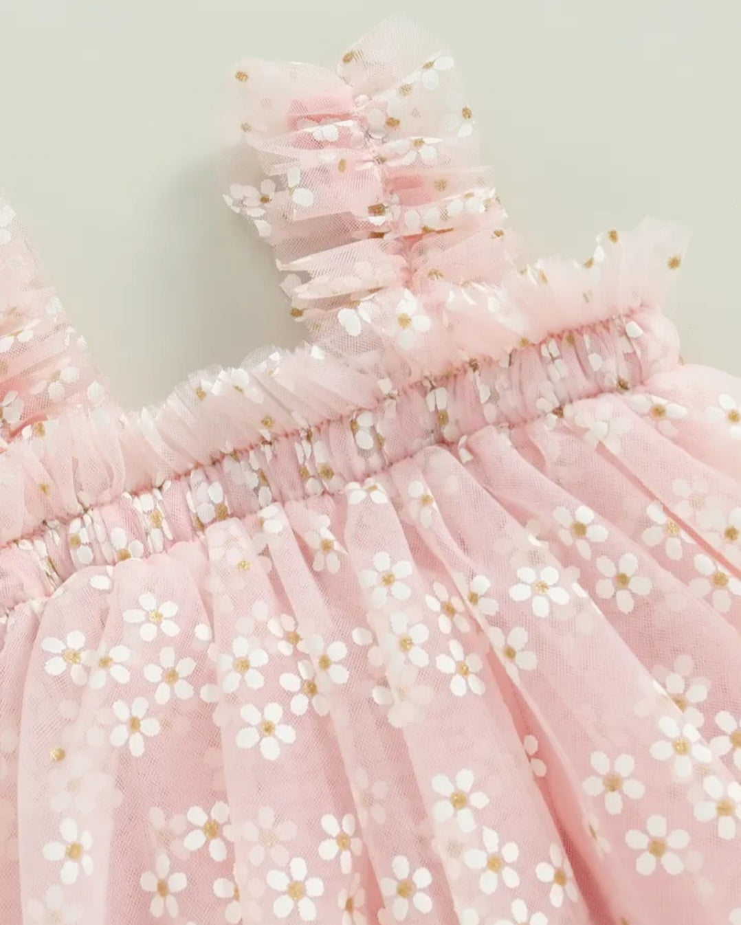 Pink Daisy Tulle Romper  1000191