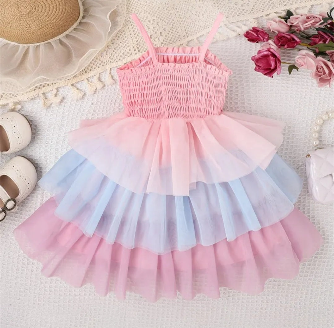 Rainbow Ruffle Special Occasions Dress