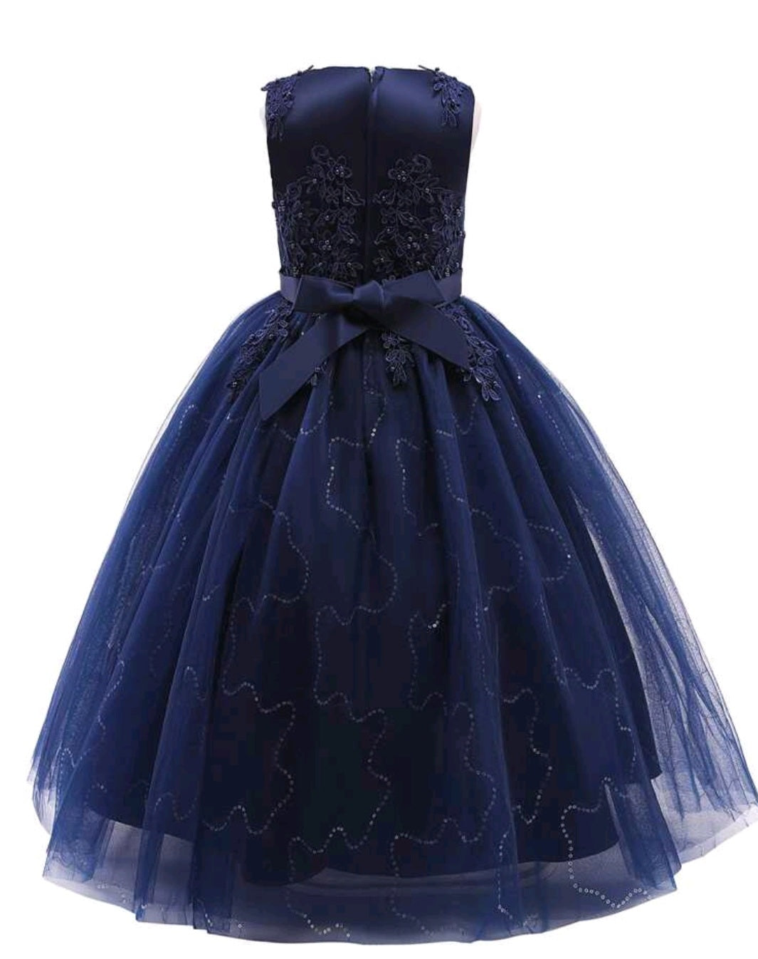 Navy Special Occasions Dress with Floral Detail  #1000983