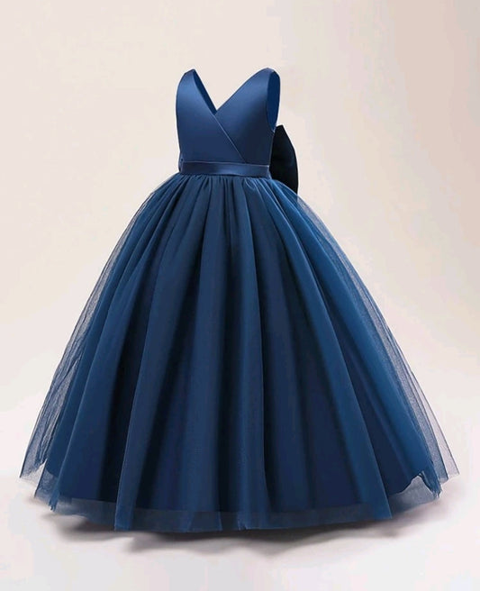 Navy Special Occasions Dress with Big Bow #1000805