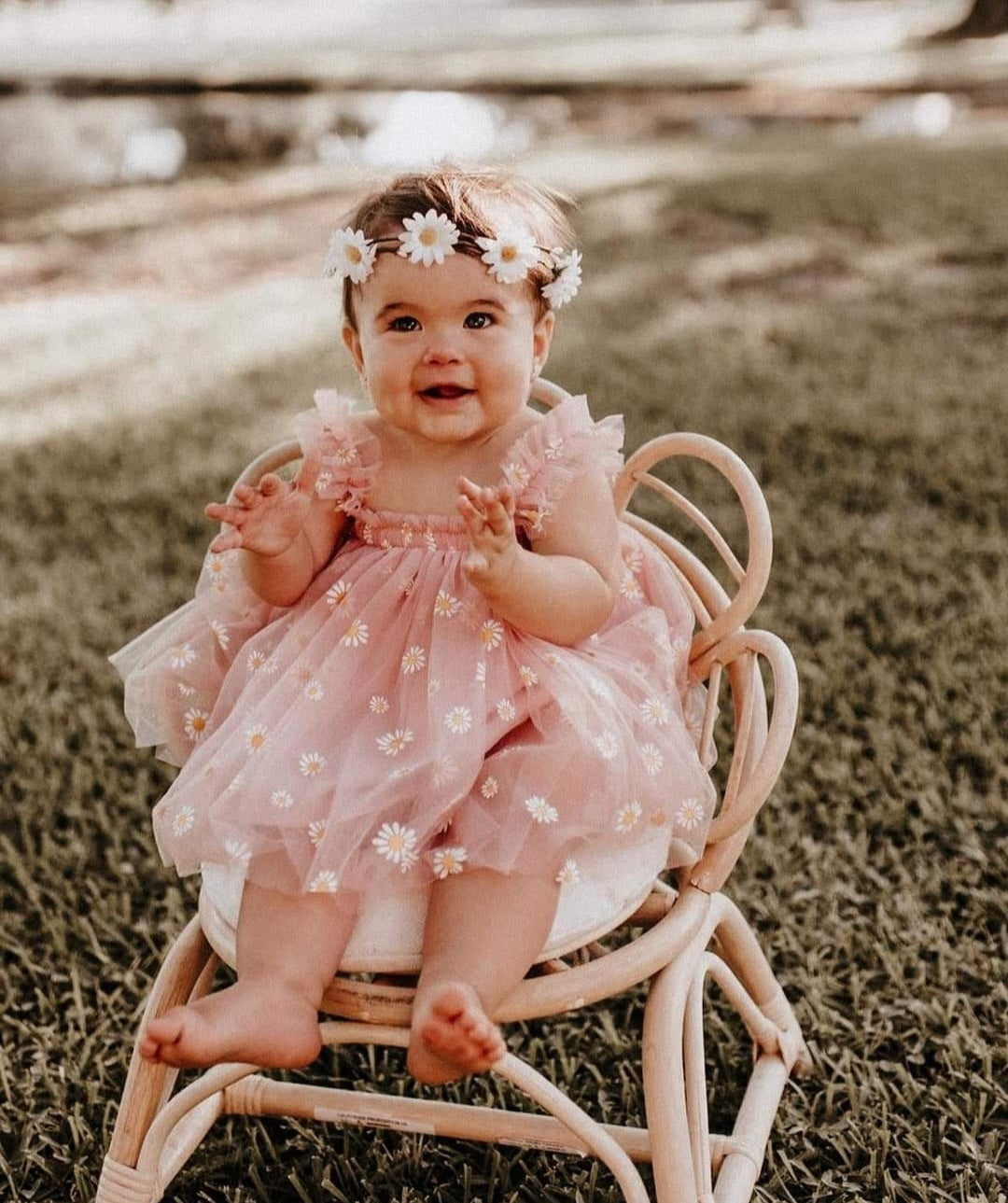 Dusty Pink Daisy Dress 100091