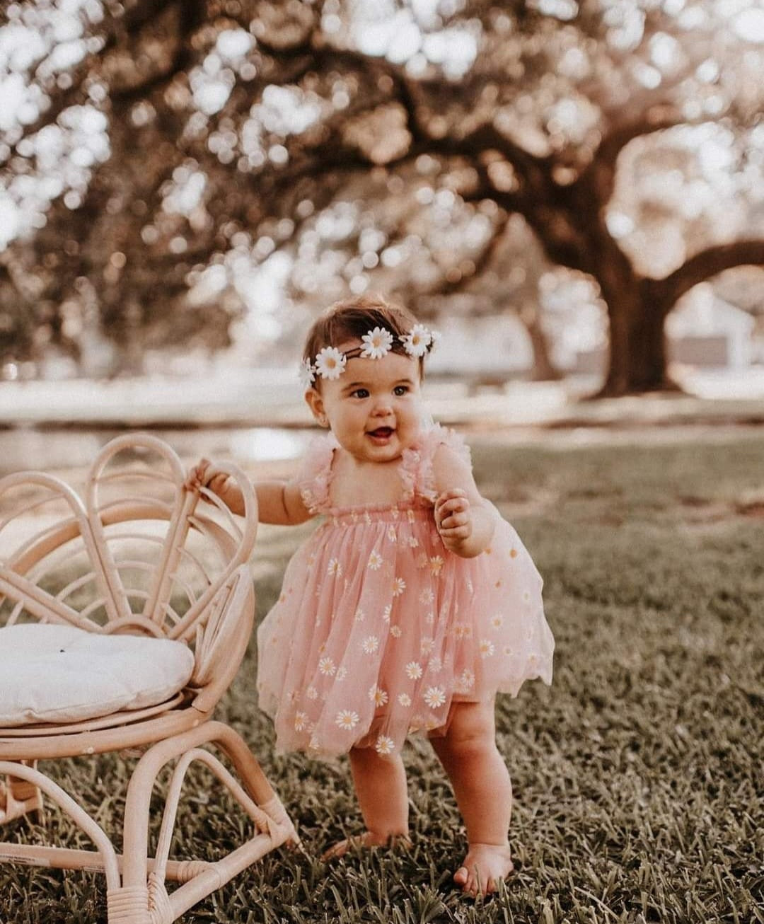 Dusty Pink Daisy Dress 100091