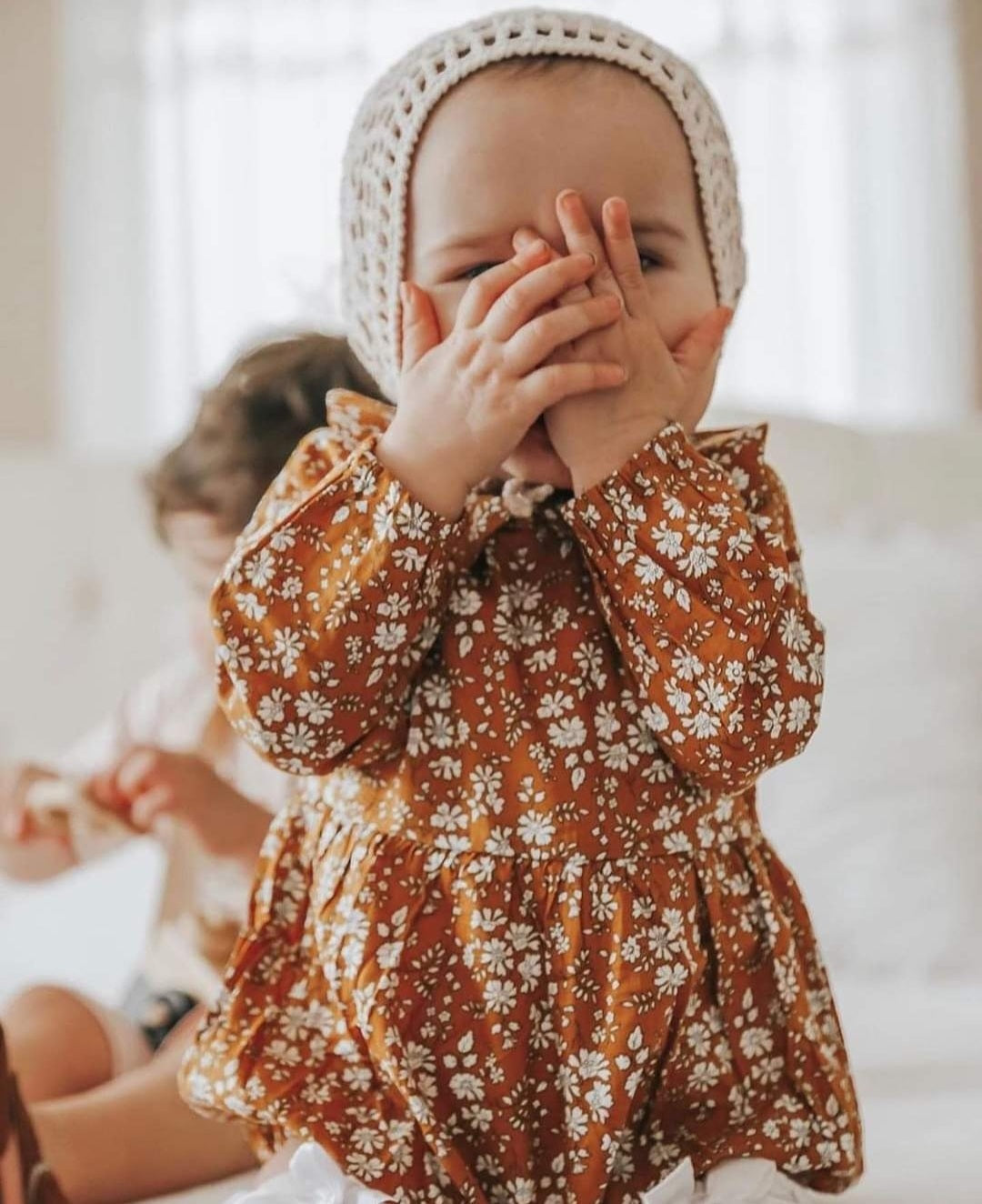 Mustard Floral Balloon Romper