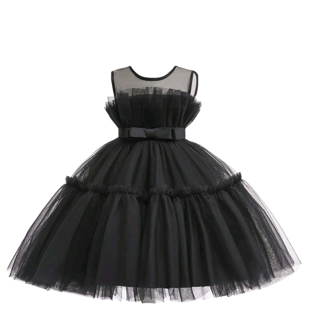 Black Princess Ruffle Dress #1001116