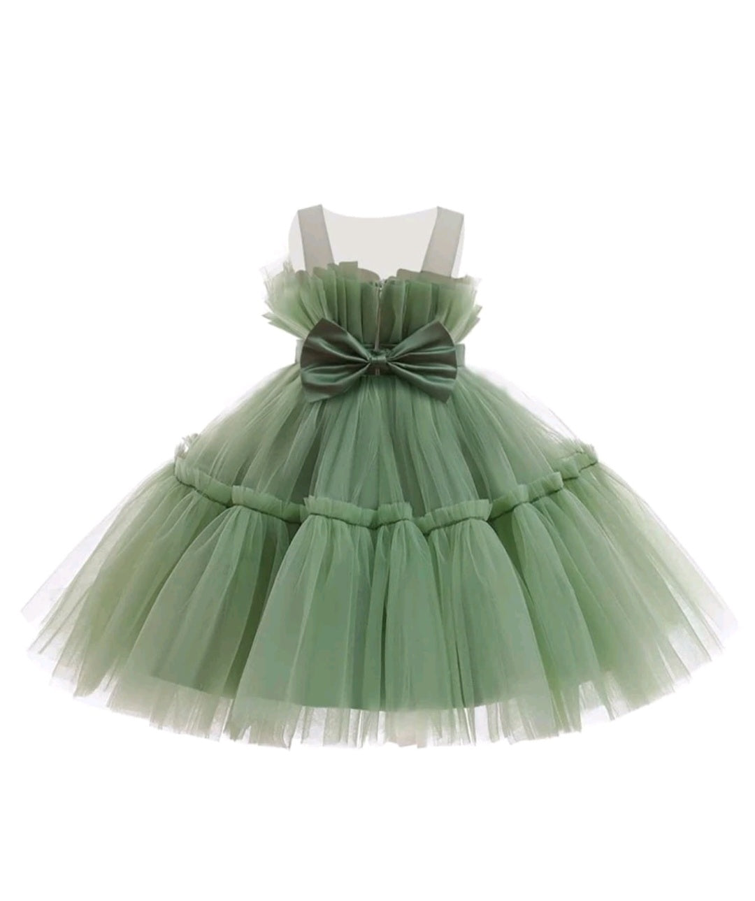 Sage Green Ruffle Special Occasions Dress #1001193