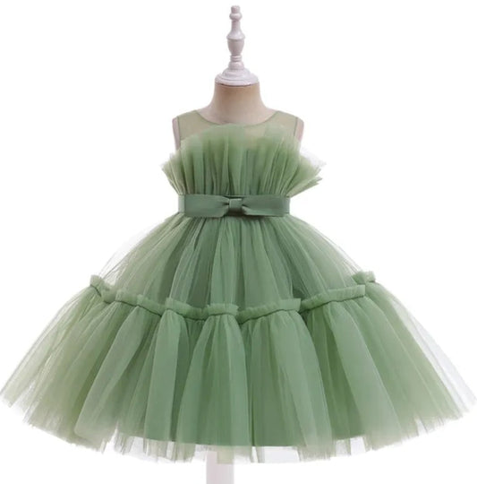 Sage Green Ruffle Special Occasions Dress  