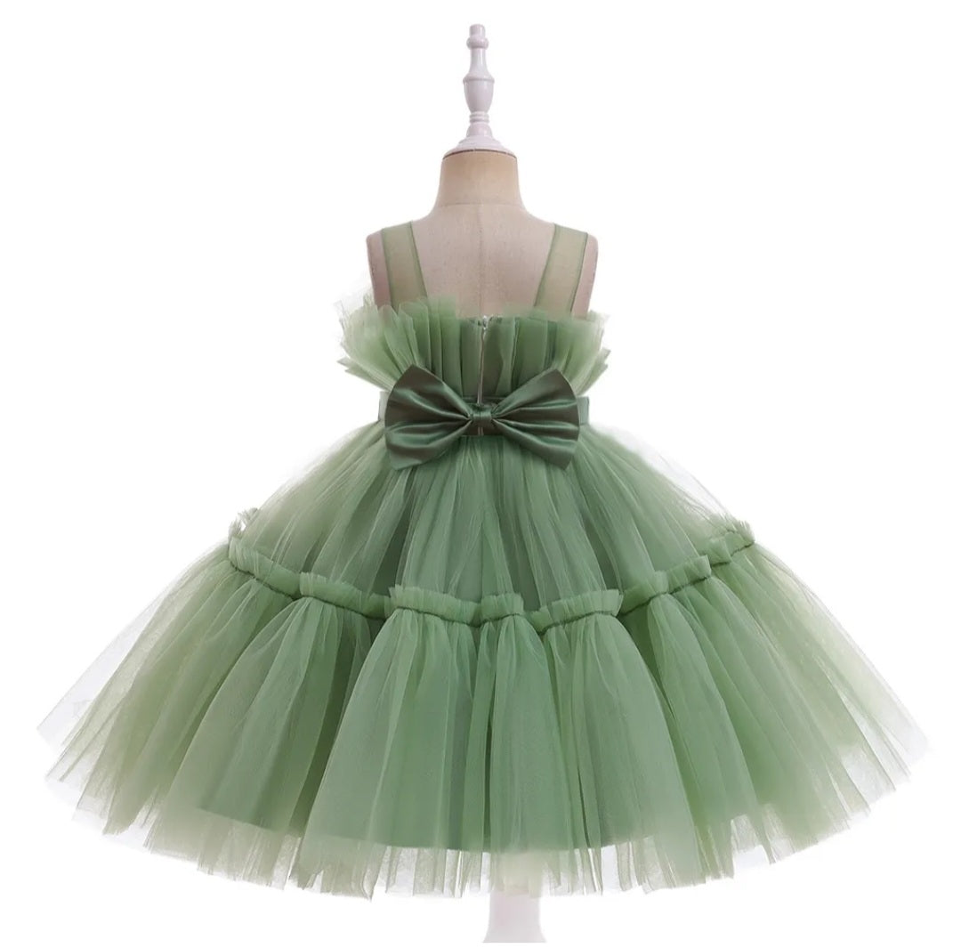 Sage Green Ruffle Special Occasions Dress  