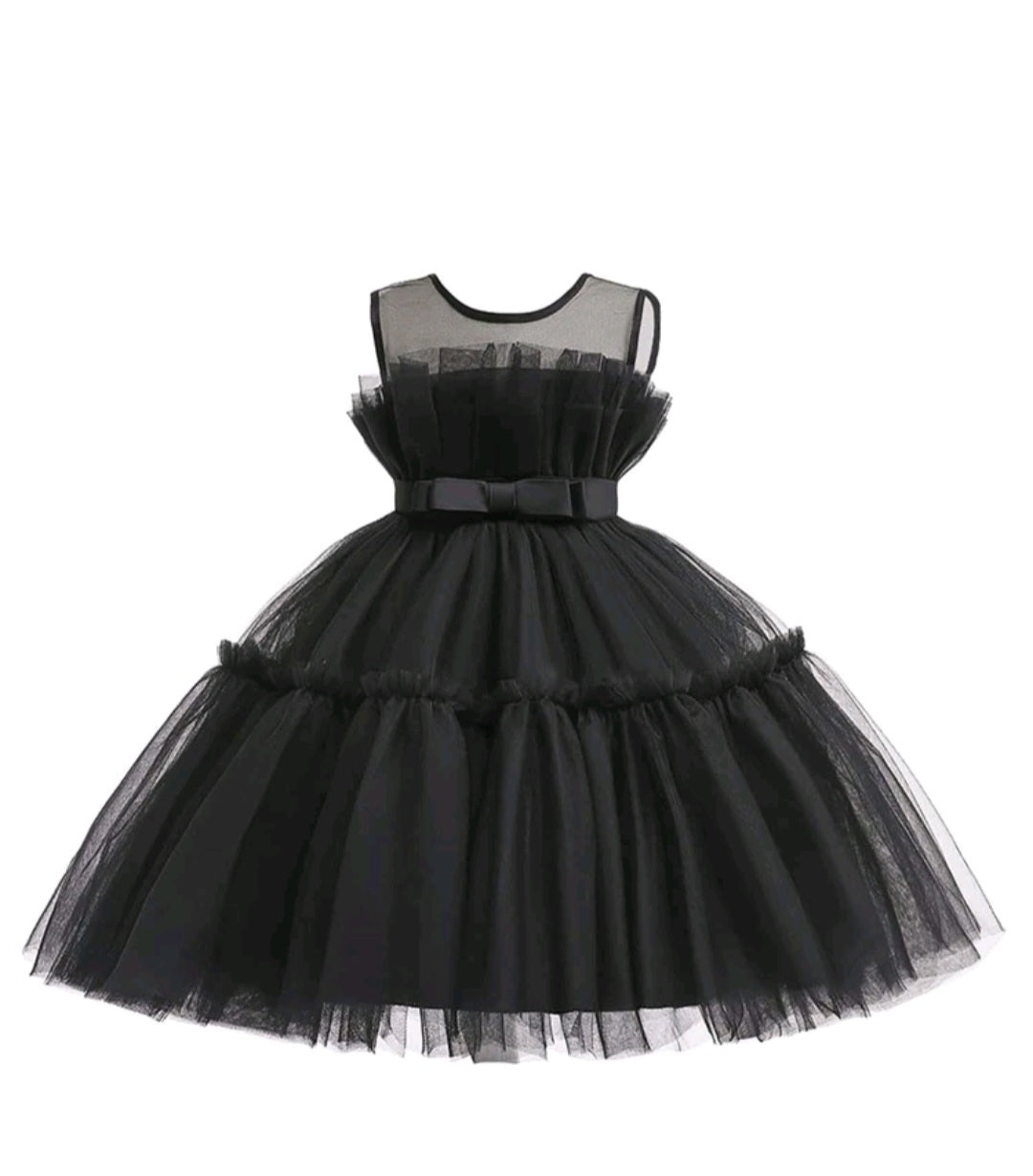 Black Princess Ruffle Dress #1001116