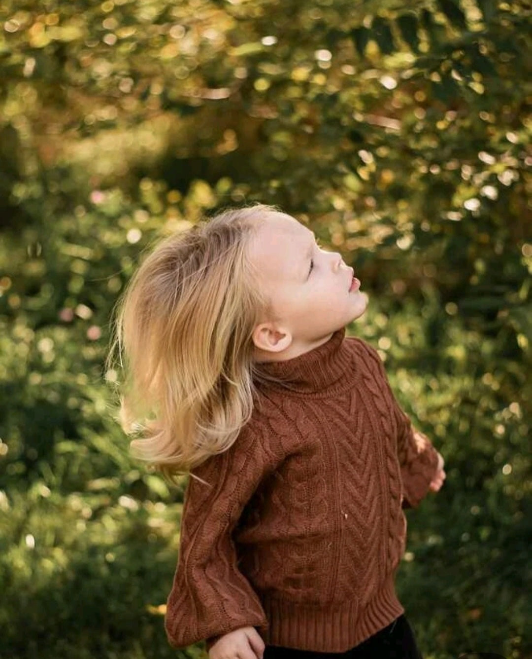 Chocolate Cable Knit Turtle Neck Sweater Gender Neutral