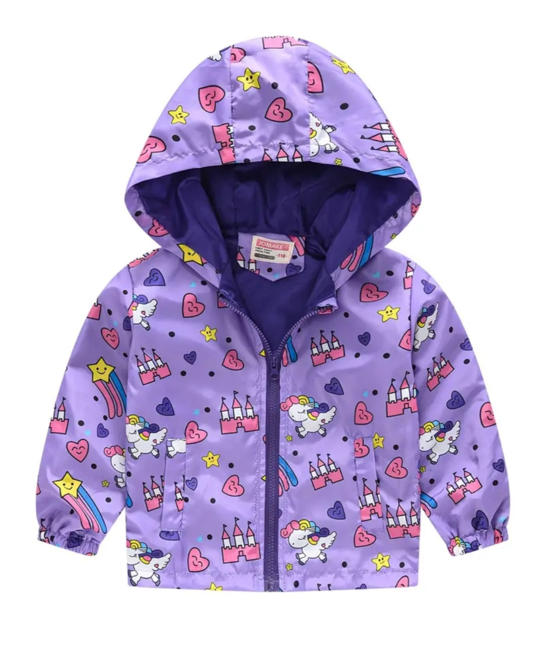 Purple Unicorn Hooded Windbreaker