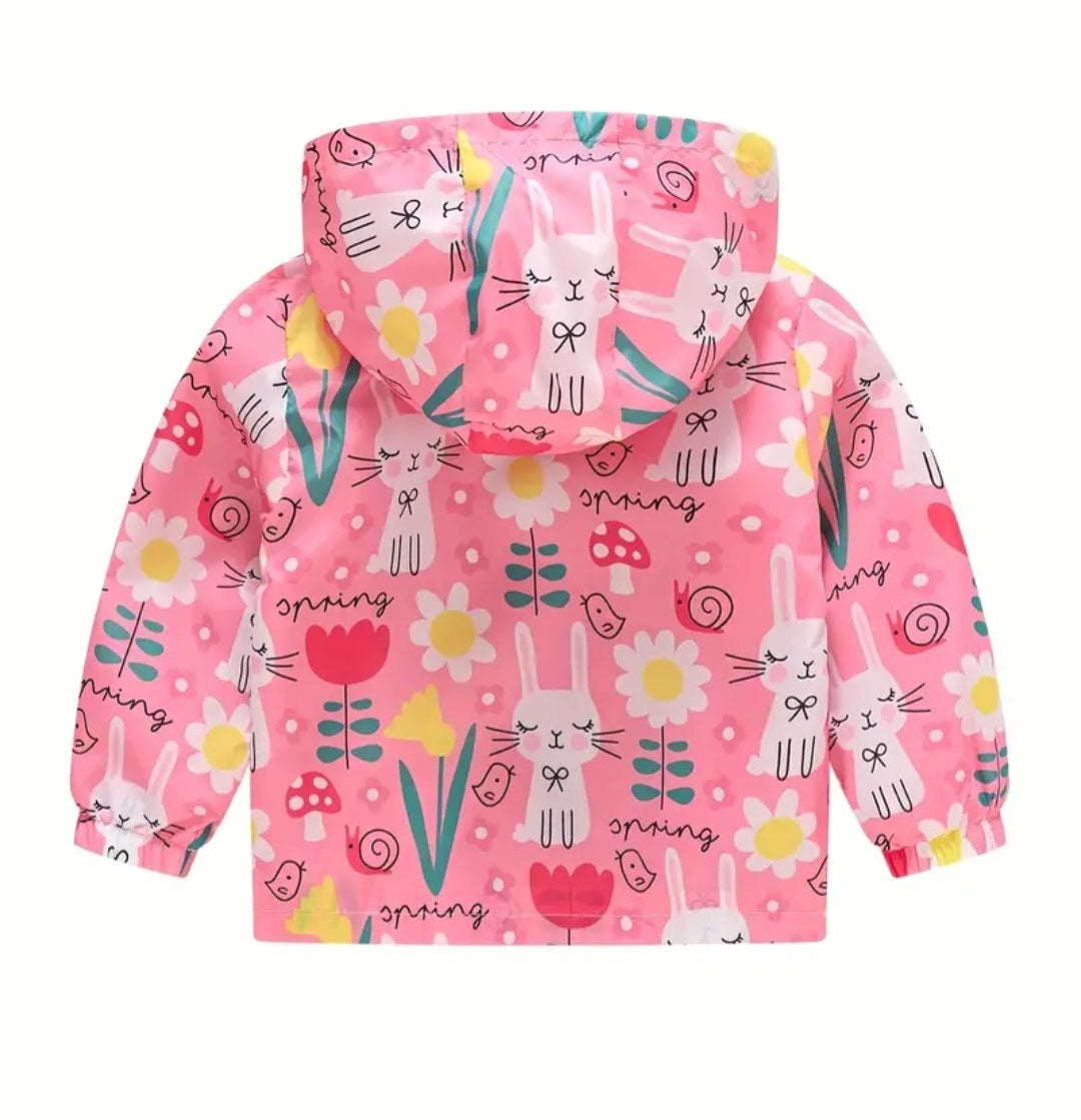 Pink Bunny Hooded Windbreaker