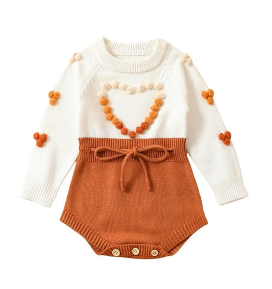 Luxury Knitwear Two-toned Romper Ombre, Tan and Burned Orange #1000217