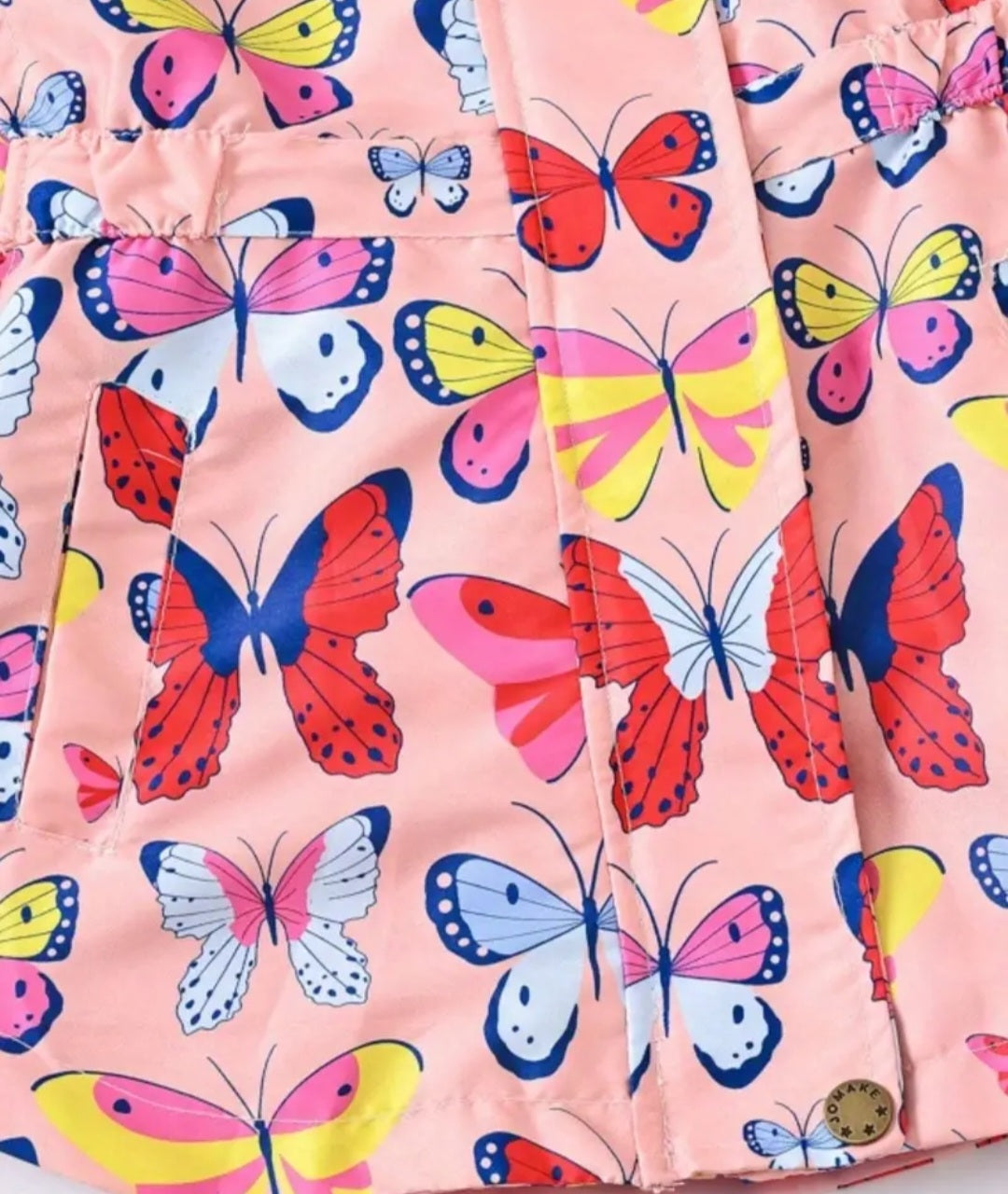 Peachy Pink Hooded Butterfly Windbreaker Coat