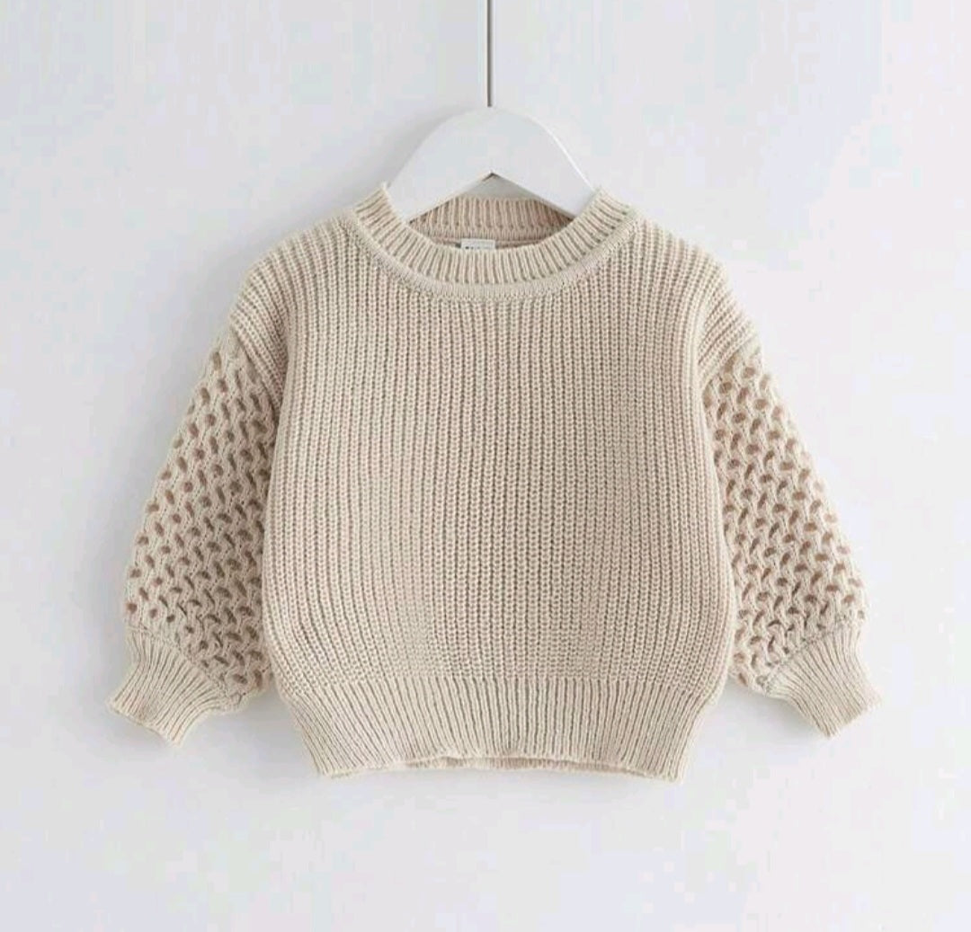 Beige Knitted Sweater Gender Neutral 