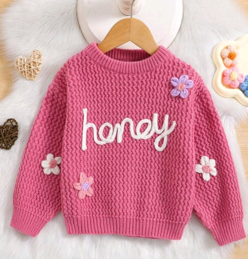 Honey Pink Floral Sweater #10020014