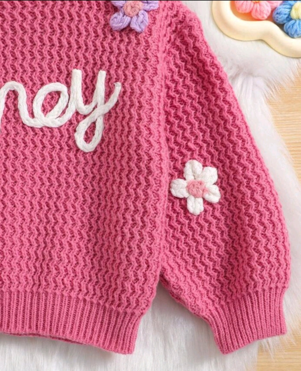 Honey Pink Floral Sweater