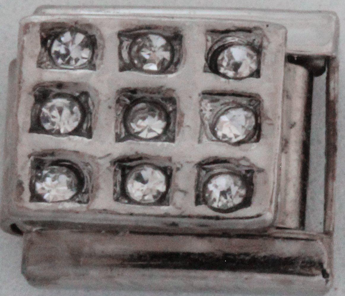 Square White Stones 9mm Charm-Charmed Jewellery