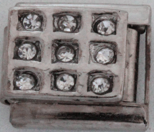 Square White Stones 9mm Charm-Charmed Jewellery