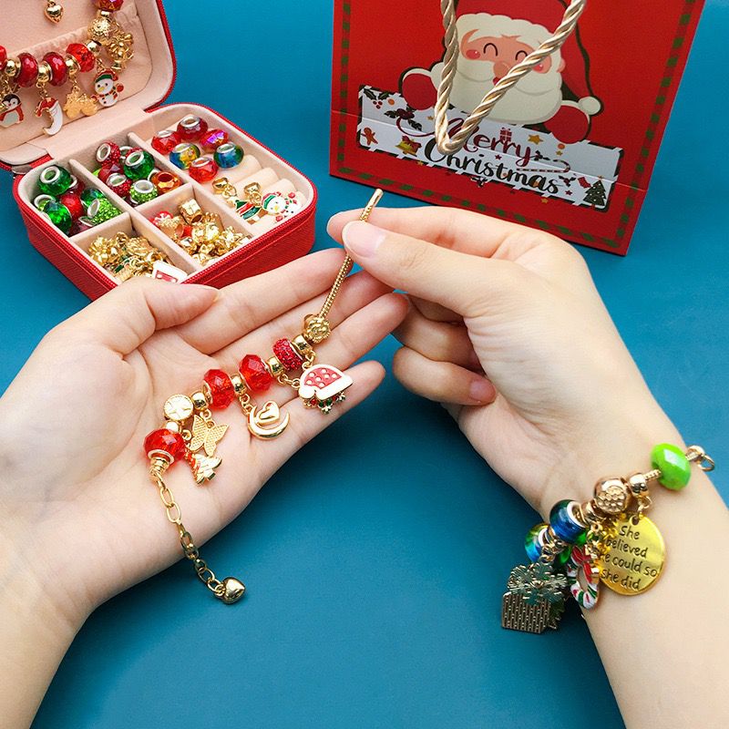 Christmas Charm Bracelet and necklace gift set