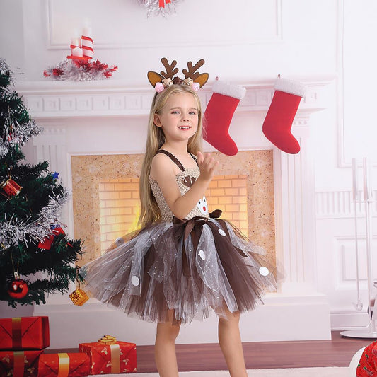 Green Girls Elf Tutu dress & Matching headband