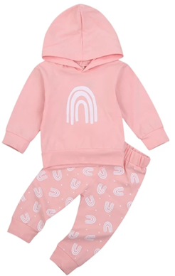 Pink Rainbow Hooded Tracksuit