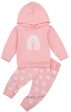 Pink Rainbow Hooded Tracksuit 100075