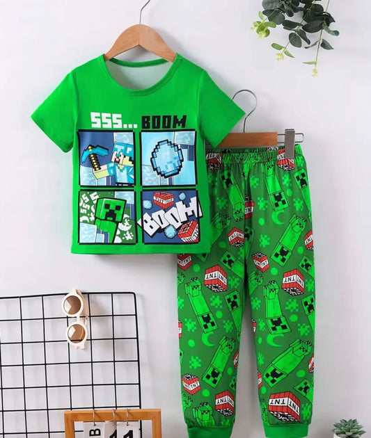 MInecraft green pajama set