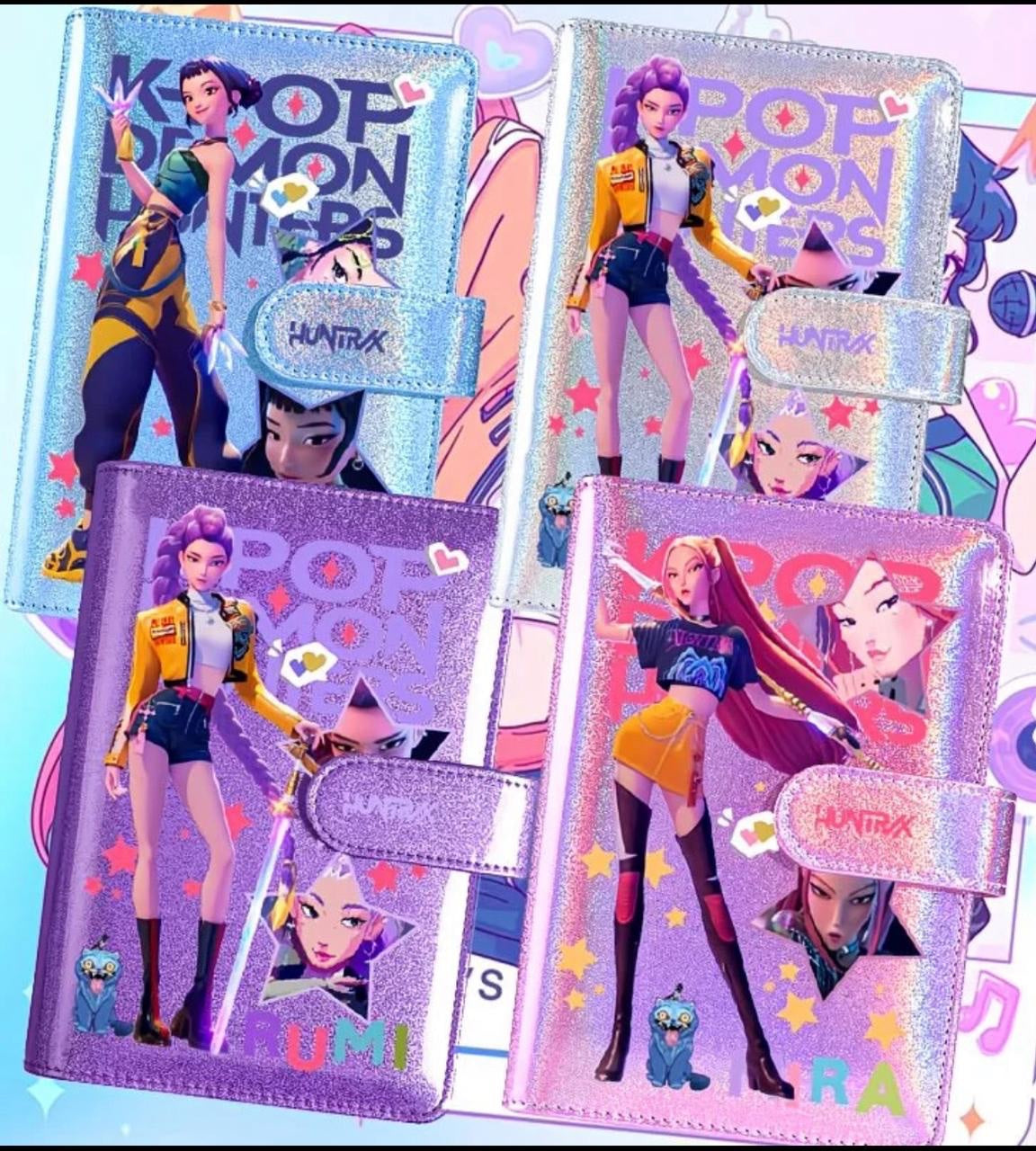 K-pop Demon Hunter Inspired Glitter Notebook – A6 Lock Diary for Girls
