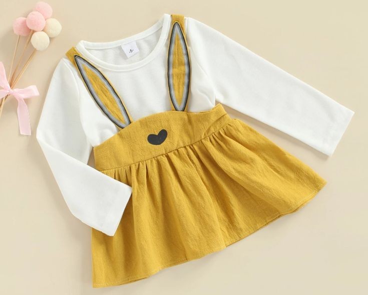 Long Sleeve Yellow Bunny Dress