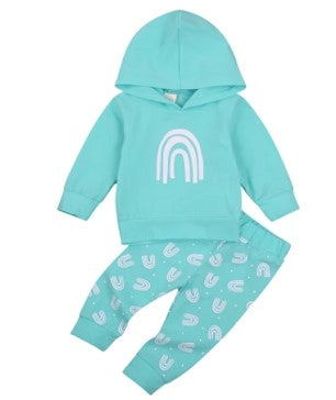 Sky Blue Rainbow Hooded Tracksuit 1000101