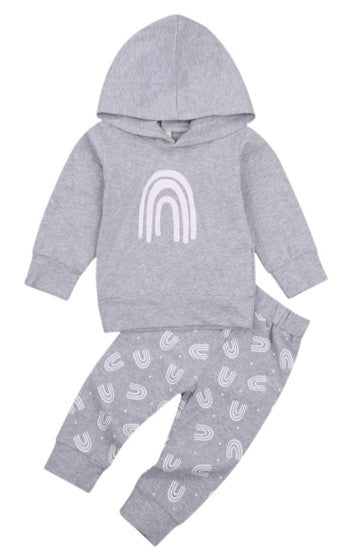 Gray Hooded Rainbow Tracksuit